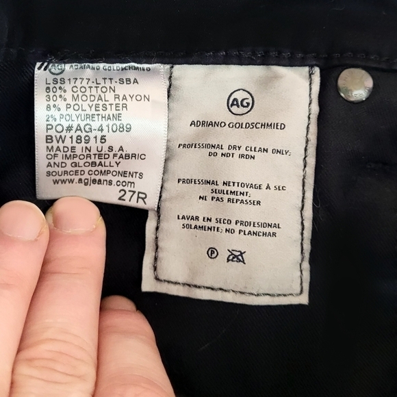 AG faux Leatherette Modal Farrah skinny ankle Black moto  27R pants - Picture 4 of 9